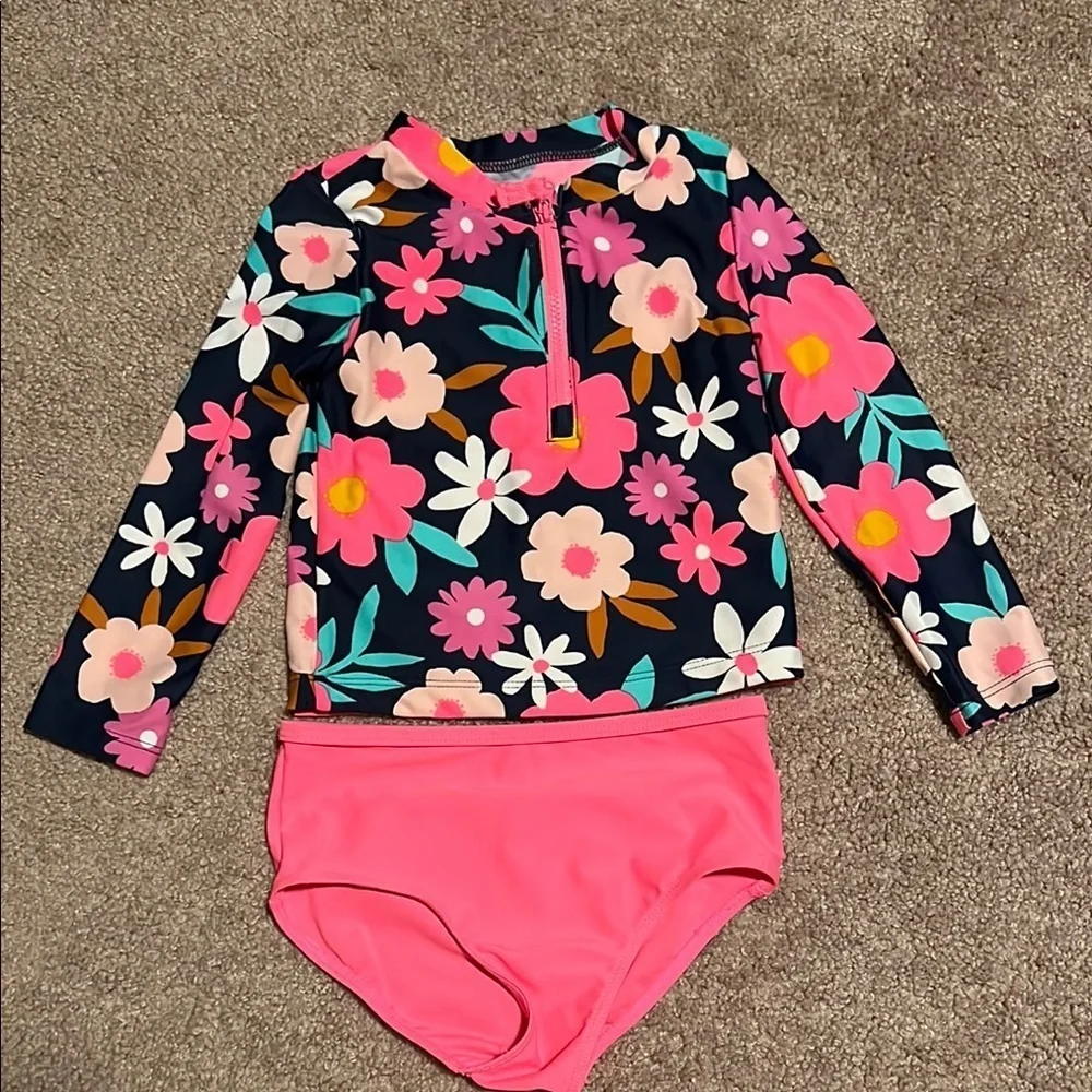 Carter’s Floral Kids Swim Set - Pink and Blue